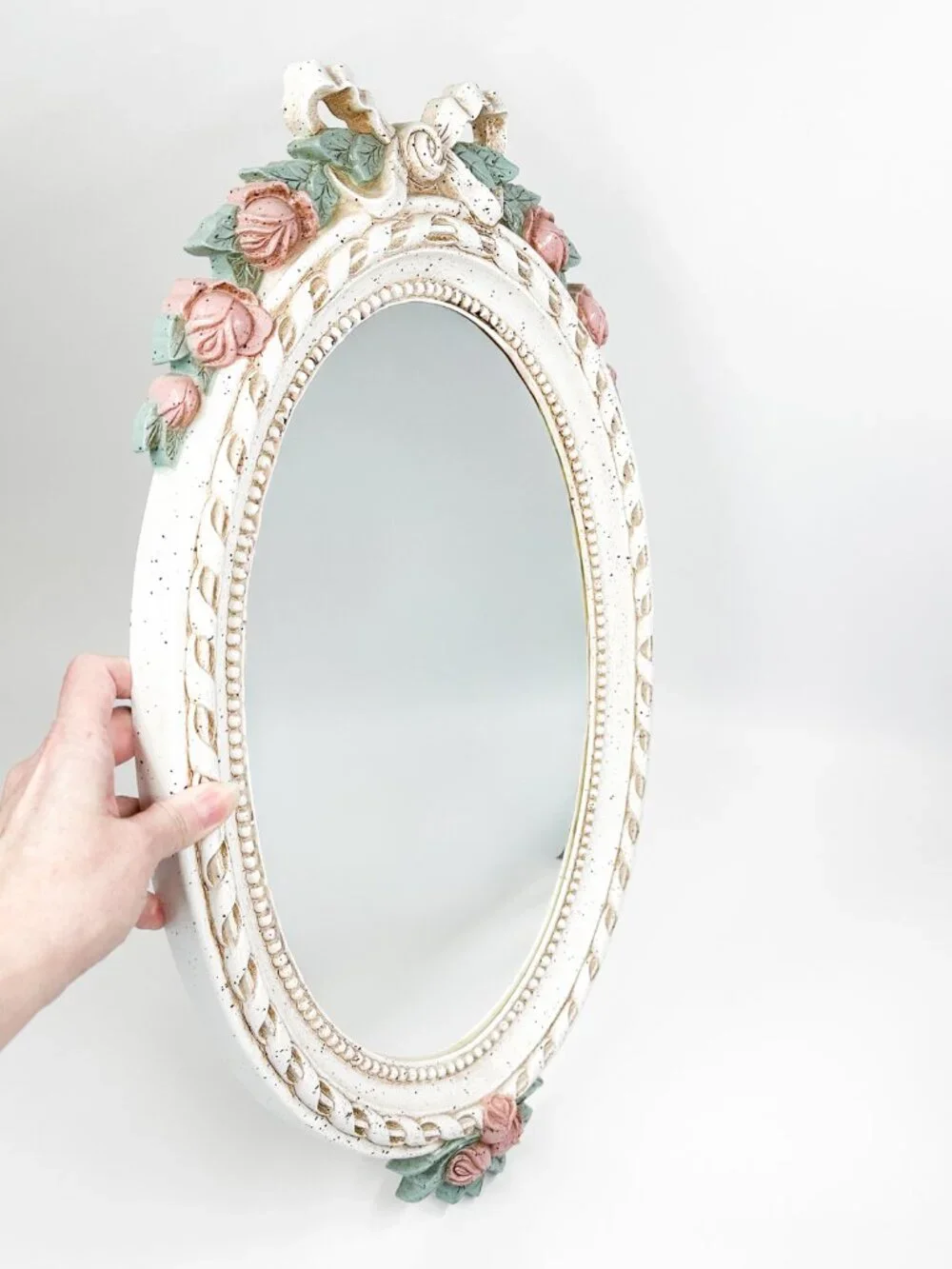 Vtg Burwood SET 4 Shelf Mirror Sconce Cottagecore English Victorian Country Rose